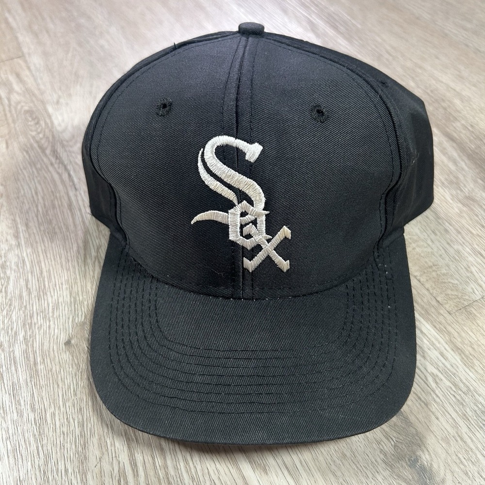 VTG Chicago White Sox Snapback Hat MLB Baseball Logo 7 Black Cap